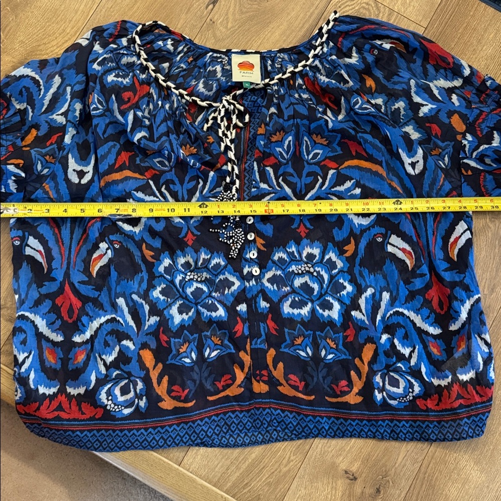 FARM Rio Blue and Orange Blouse - Picture 10 of 12